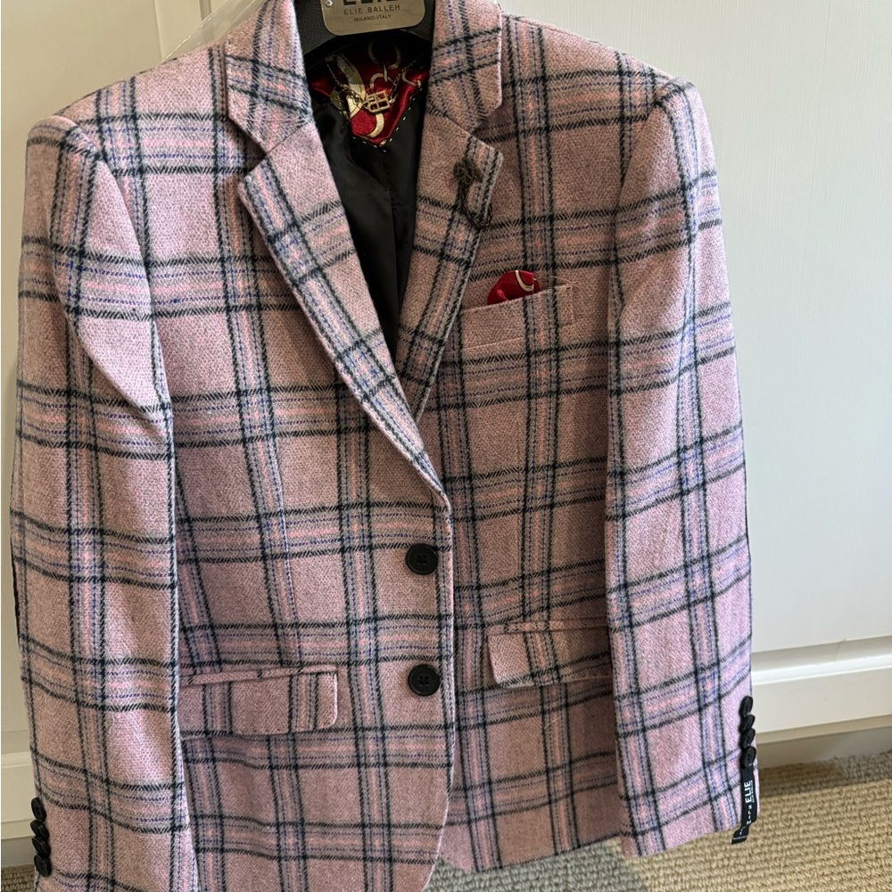 Elie Balleh boys sports coat NWT Boys size small 8 pink MSRP $199.50 nwt